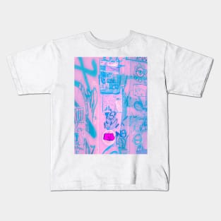 Street Art Soft Pink Blue NYC Graffiti Kids T-Shirt